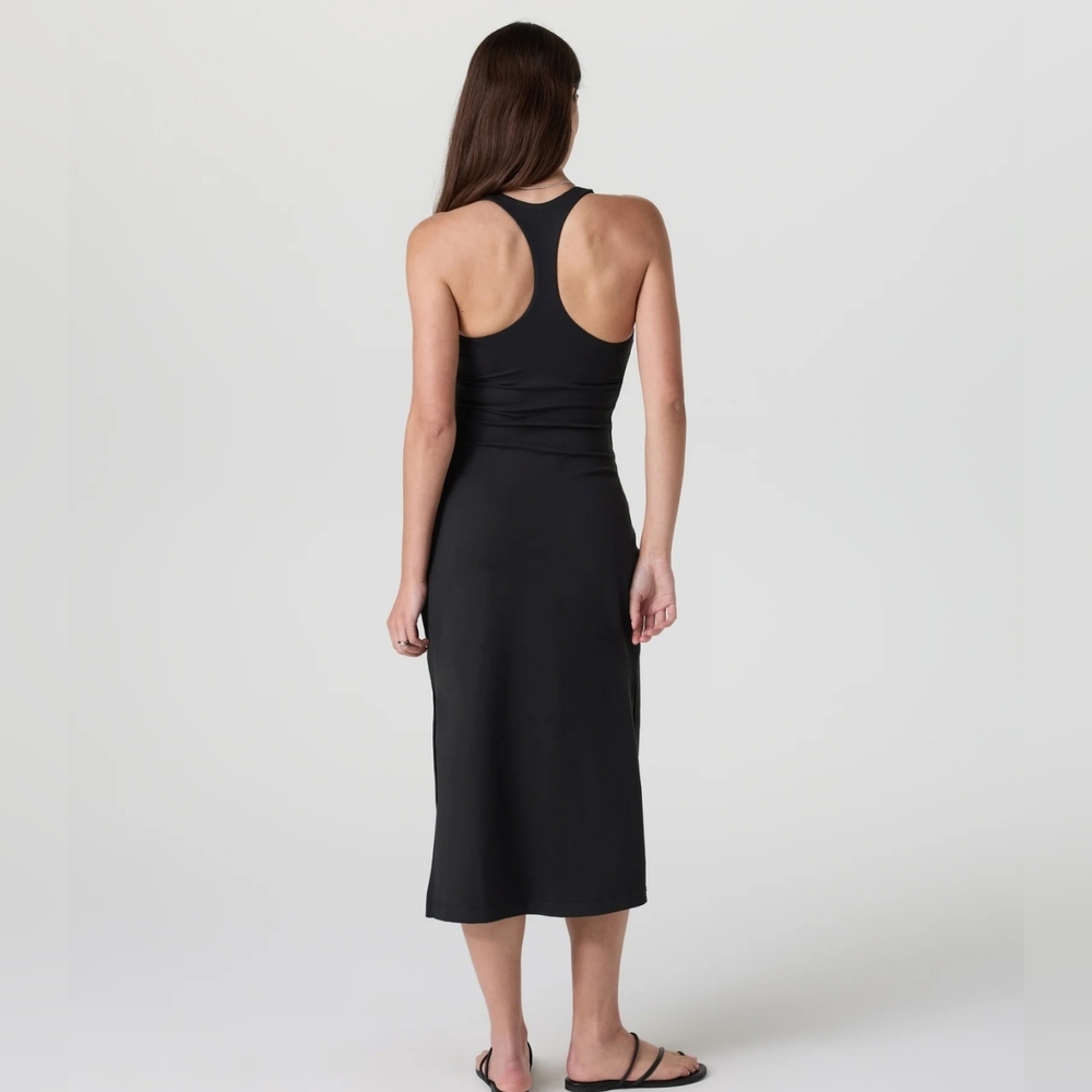 NWT Women's Vuori Halo Racerback Dress. In Solid Black. Various Sizes. - Picture 2 of 5